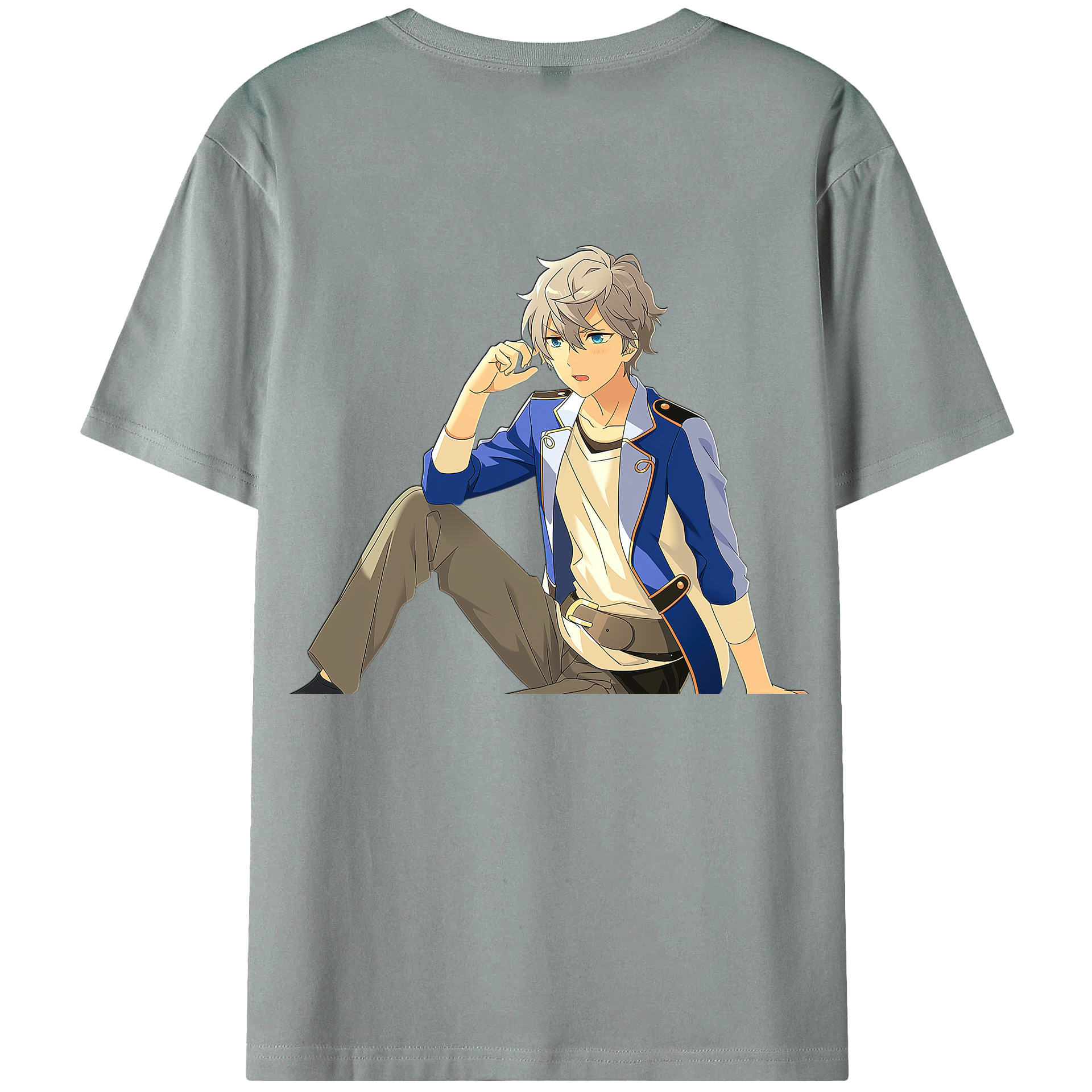 （画像用） あんさんぶるスターズ! Ensemble Stars 綿100％ メンズ半袖Tシャツ（バックプリント） 通気性
